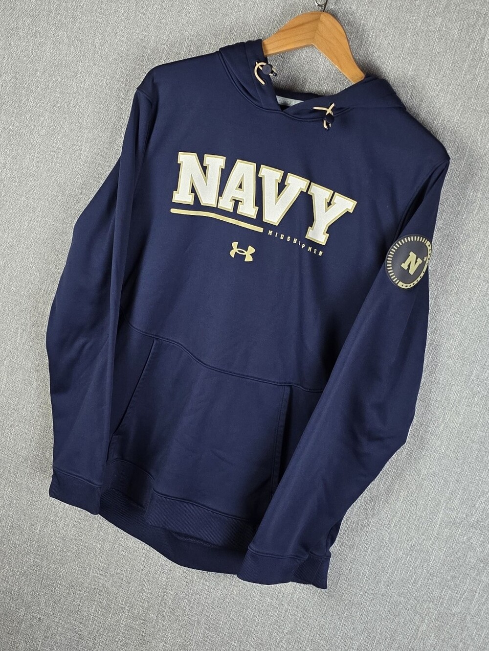 Under Armour U.S. Naval Academy Hoodie Navy/Gold Mens Sz L
